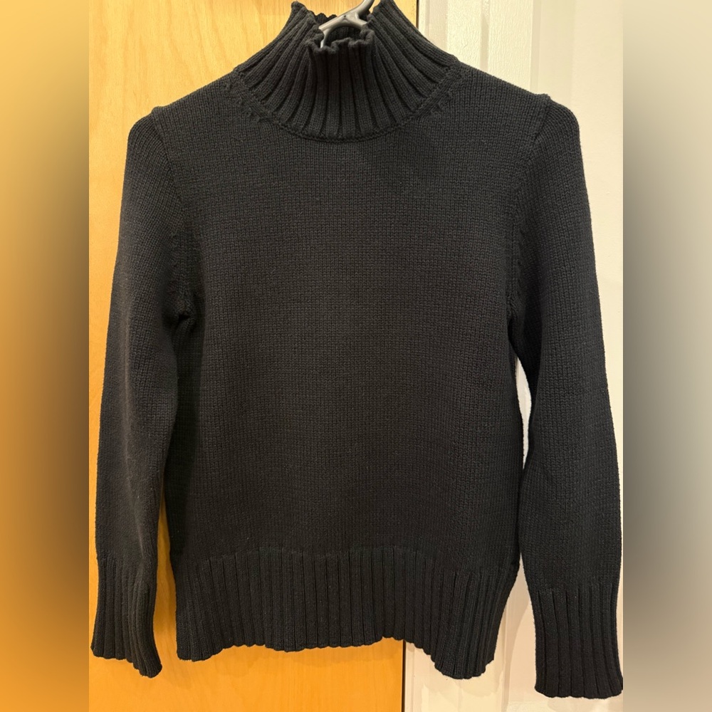 J.CREW COTTON BLACK TURTLENECK SWEATER